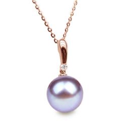 Ciondolo Hainan Oro Rosa 18kt, Perla di Acqua Dolce Lavanda 