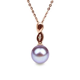 Ciondolo Engrenage Oro Rosa 18kt, Perla di Acqua Dolce Lavan