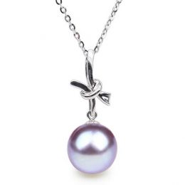 Ciondolo Noeud Merveilleux Oro Bianco 18kt, Perla di Acqua D