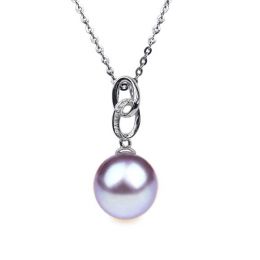 Ciondolo Anneaux Liés Oro Bianco 18kt, Perla di Acqua Dolce 