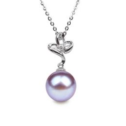 Ciondolo Fleur romantique Oro Bianco 18kt, Perla di Acqua Do
