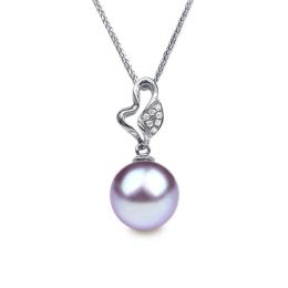 Ciondolo Jeune pousse printanière Oro Bianco 18kt, Perla di 