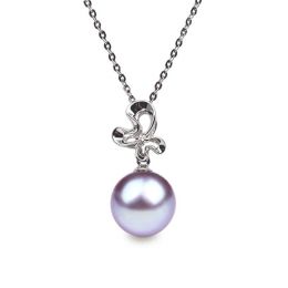 Ciondolo Fleur sauvage Oro Bianco 18kt, Perla di Acqua Dolce