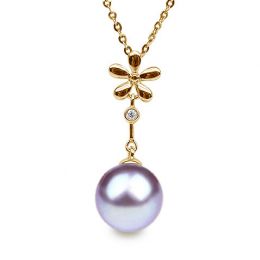 Ciondolo Fleur céleste Oro Giallo 18kt, Perla di Acqua Dolce