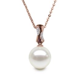 Ciondolo T'es à Croquer - Oro Rosa, Diamanti e Perla di Fium