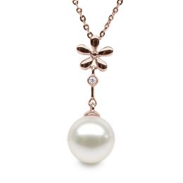 Ciondolo Fleur Céleste - Oro Rosa, Perla d'Acqua Dolce e Dia