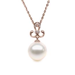 Ciondolo Stemma Nobile - Oro Rosa, Perla d'Acqua Dolce e Dia