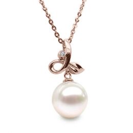 Ciondolo Brindille - Oro Rosa, Perla d'Acqua Dolce e Diamant