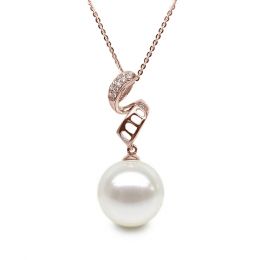 Ciondolo Serpentin - Oro Rosa, Diamanti e Perla di Fiume