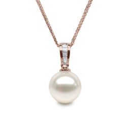 Ciondolo Maestro - Oro Rosa, Diamanti e Perla di Fiume