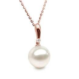 Ciondolo Hainan - Oro Rosa, Perla d'Acqua Dolce e Diamante