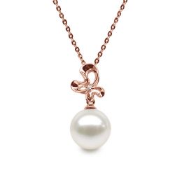 Ciondolo Fleur Sauvage - Oro Rosa, Perla d'Acqua Dolce e Dia
