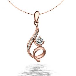 Ciondolo spirale - Oro rosa 18ct e diamanti incastonati