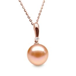 Ciondolo Hainan Oro Rosa 18kt, Perla di Acqua Dolce Rosa 10/
