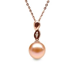Ciondolo Engrenage Oro Rosa 18kt, Perla di Acqua Dolce Rosa 
