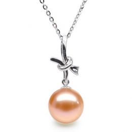 Ciondolo Noeud Merveilleux Oro Bianco 18kt, Perla di Acqua D