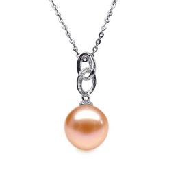 Ciondolo Anneaux Liés Oro Bianco 18kt, Perla di Acqua Dolce 