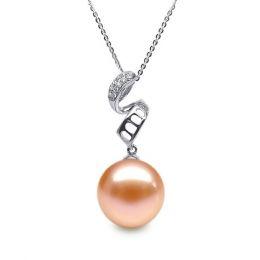 Ciondolo Serpentin et tortillon Oro Bianco 18kt, Perla di Ac