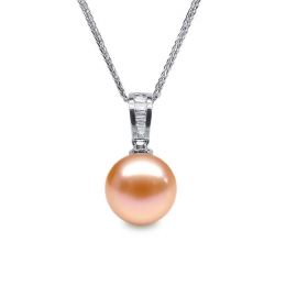 Ciondolo Maestro Oro Bianco 18kt, Perla di Acqua Dolce Rosa 