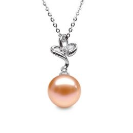 Ciondolo Fleur romantique Oro Bianco 18kt, Perla di Acqua Do