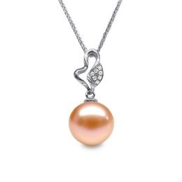 Ciondolo Jeune pousse printanière Oro Bianco 18kt, Perla di