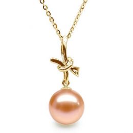 Ciondolo Noeud Merveilleux Oro Giallo 18kt, Perla di Acqua D