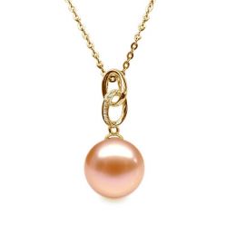 Ciondolo Anneaux Liés Oro Giallo 18kt, Perla di Acqua Dolce 