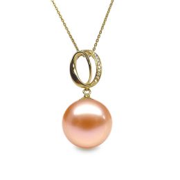 Ciondolo O my god Oro Giallo 18kt, Perla di Acqua Dolce Rosa