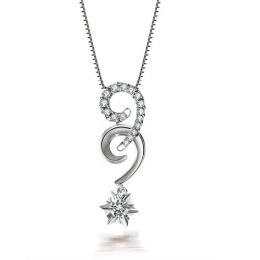 Ciondolo 99 - Oro bianco - Diamanti 0.300ct