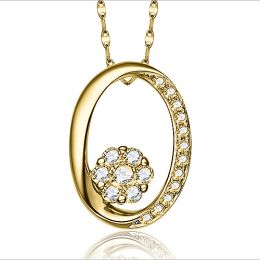 Ciondolo O - Oro giallo e diamanti 0.190ct