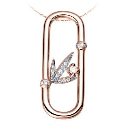 Ciondolo - Oro rosa 2.1gr - Diamanti 0.130ct