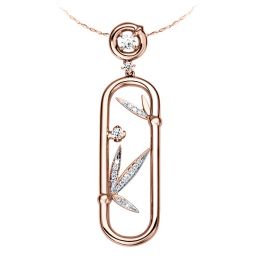 Ciondolo - Oro rosa 4.50gr - Diamanti 0.220ct