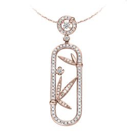 Ciondolo - Oro rosa 2.74gr - Diamanti 0.500ct