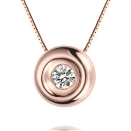 Ciondolo Solitario - Oro rosa - Diamante 0.10ct