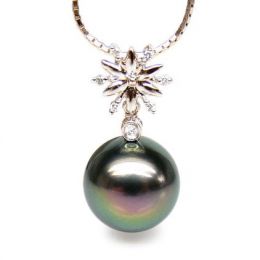 Ciondolo Stella Sumatra - Oro Rosa & Perla di Tahiti Nera