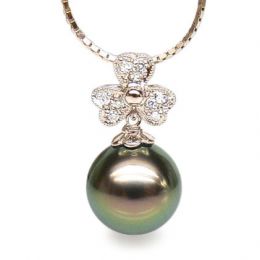 Ciondolo Trifoglio André - Oro Rosa, Perla di Tahiti