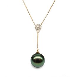 Ciondolo Blackadore - Oro Giallo, Diamanti e Perla Tahiti
