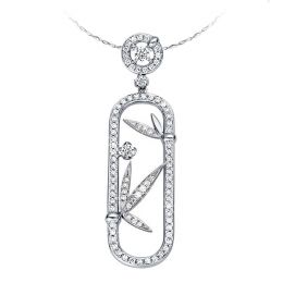 Ciondolo - Oro bianco 2.74gr - Diamanti 0.500ct