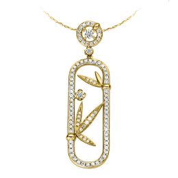 Ciondolo - Oro giallo 2.74gr - Diamanti 0.500ct