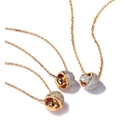 Ciondolo Il était une fois... Nous - Nodo Oro rosa, Diamanti I Gemperles