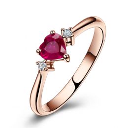 Anello Di Fidanzamento Cuore d'Amore - Oro Rosa, Diamanti & 