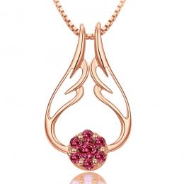 Ciondolo Ali d'Angelo - Oro Rosa e Rubini Birmani