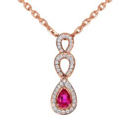 Ciondolo Mille e una stelle - Goccia in oro rosa, diamanti