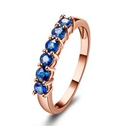 Anello Glamour - Oro Rosa, Riviera a Mezzo Giro di Zaffiri