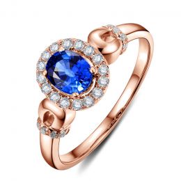 Anello di Fidanzamento Profondo - Oro Rosa, Diamanti & Zaffi