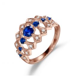 Anello Santa Maria Novella - Oro Rosa, Mezzo Giro di Zaffiri