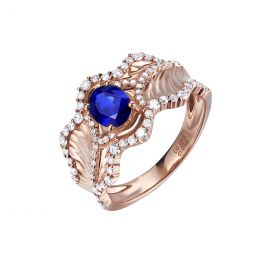 Anello Solitario Composto Floraison - Oro Rosa, Diamanti & Z