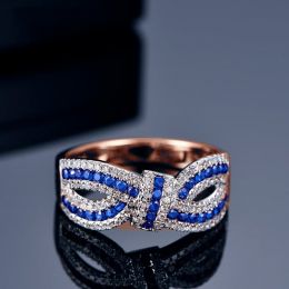 Anello Mandalay I Nodo Oro rosa, Zaffiri, Diamante