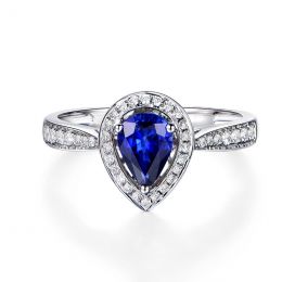 Anello Solitario Composto Jaffna - Oro Bianco, Diamanti & Za