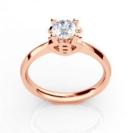 Anello iniziale - Lettera B - Diamante, oro rosa | Gemperles